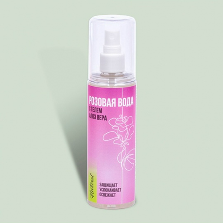 Розовая вода с с гелем алоэ вера Цветочная коллекция, 150мл, ТМ КРЫМСКАЯ НАТУРАЛЬНАЯ КОЛЛЕКЦИЯ