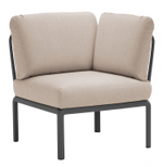 Модуль угловой пластиковый с подушками Nardi Komodo Elemento Angolo, антрацит, холст