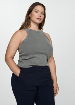 Хлопковая футболка с круглым вырезом горловины