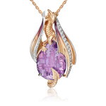 Подвеска «Хранитель замка» из красного золота с аметистом и натуральными топазами white