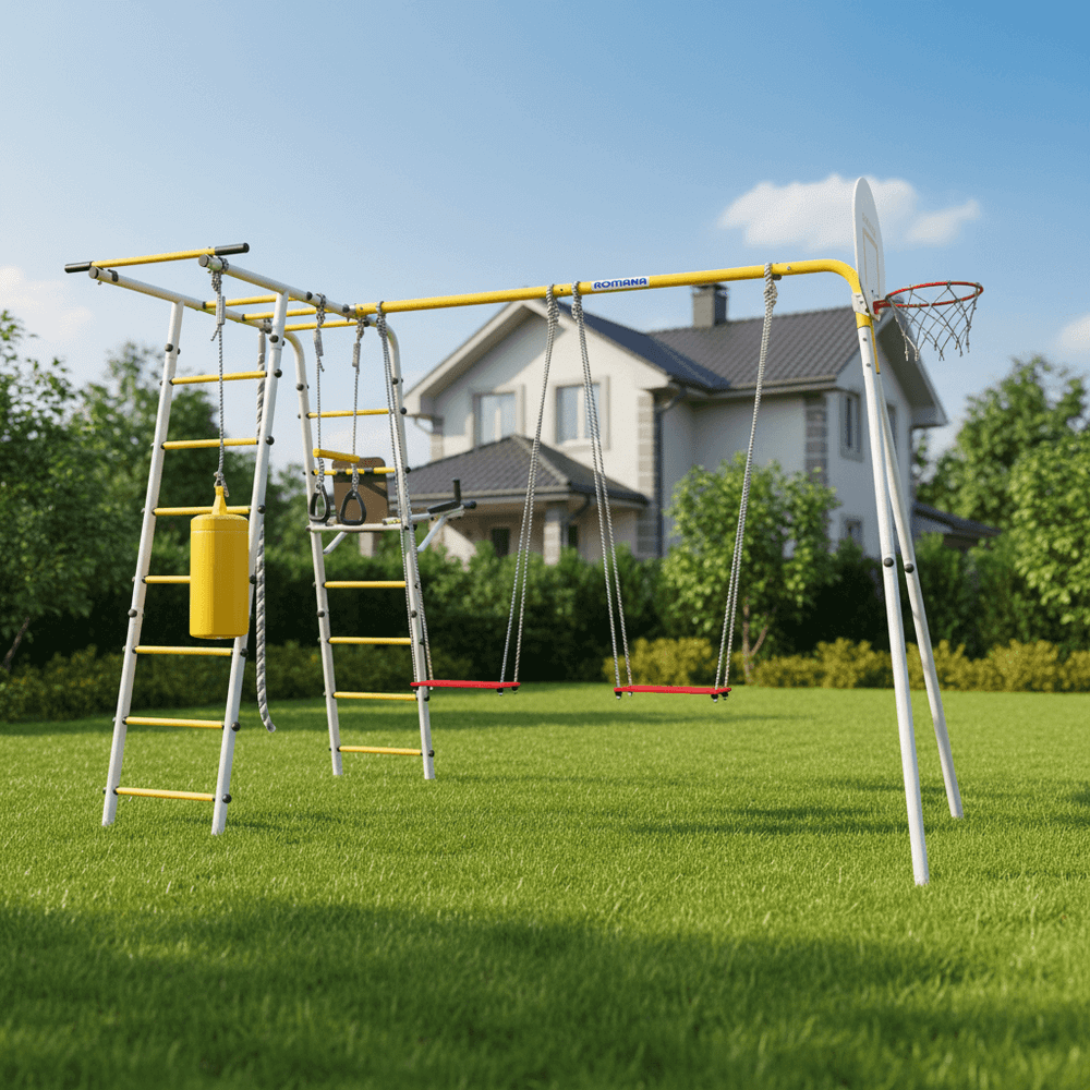 ROMANA Спорт Плюс 2 (желтый/серый) (с пластиковыми качелями)