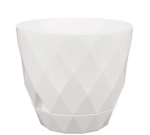 Горшок для цветов пластиковый 4,5л d-22см «Laurel» с поддоном белый