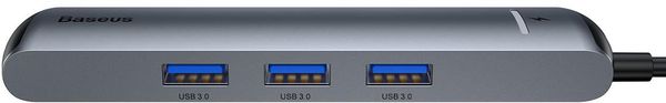 Переходник Baseus Mechanical eye Six-in-one HUB 6в1 (CAHUB-J0G) Type-C to USB3.0x3/ HDMI/ Lan/ Type-C PD для MacBook Графитовый
