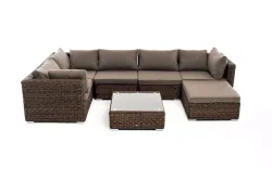 "Лунго" трансформирующаяся лаунж-зона из искусственного ротанга (гиацинт), цвет коричневый