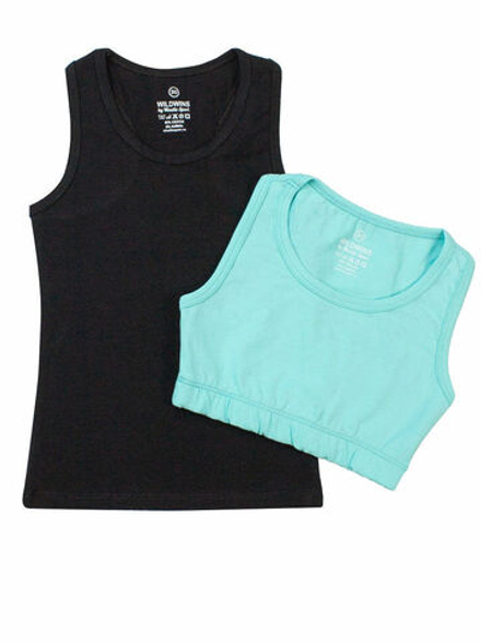 Комплект: борцовка и топ хлопок светло-голубой