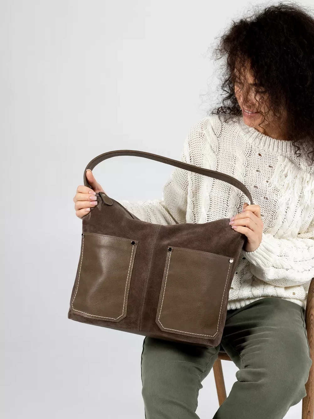 Сумка через плечо большая шоппер