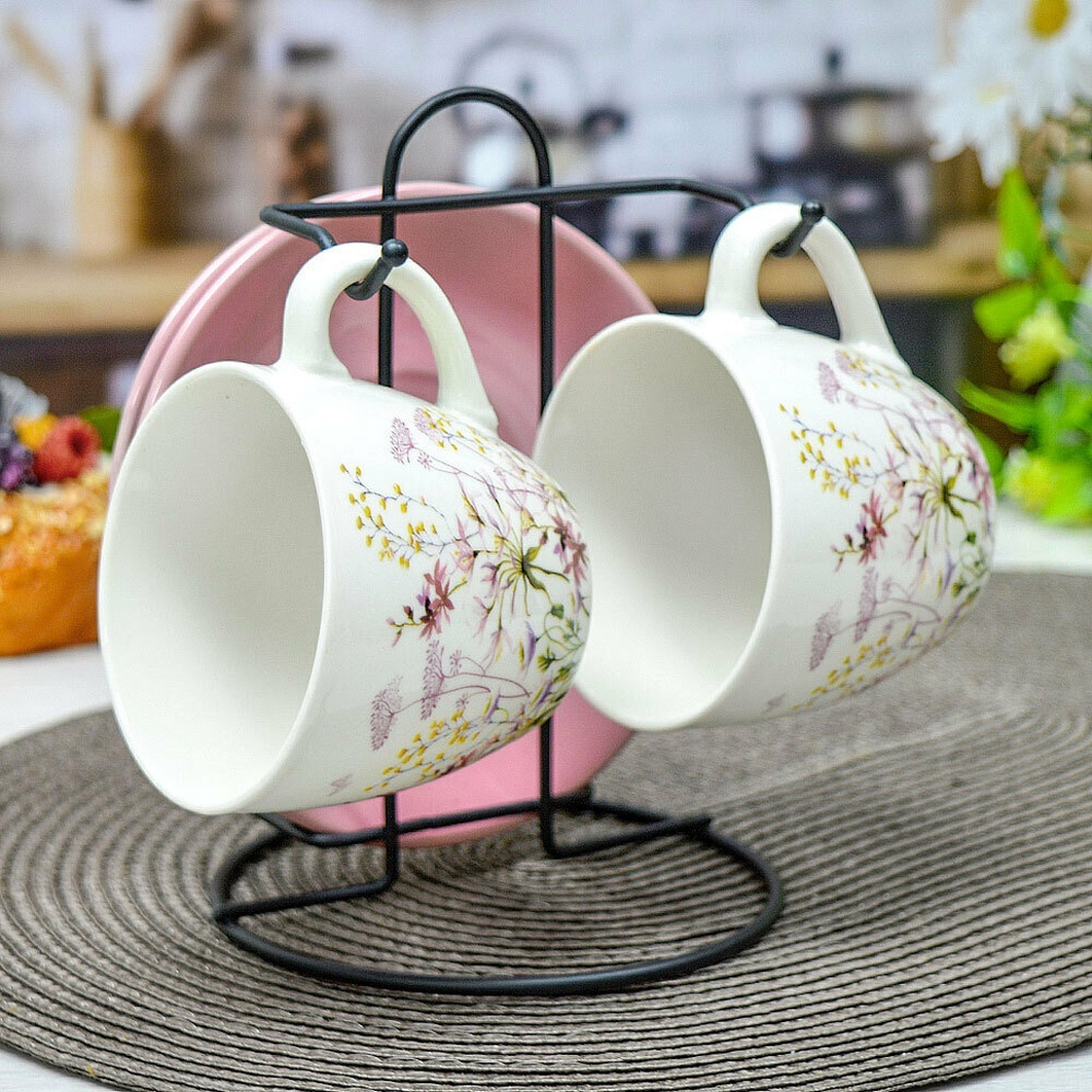 Чайный набор 4 предмета 240мл на подставке, 202387