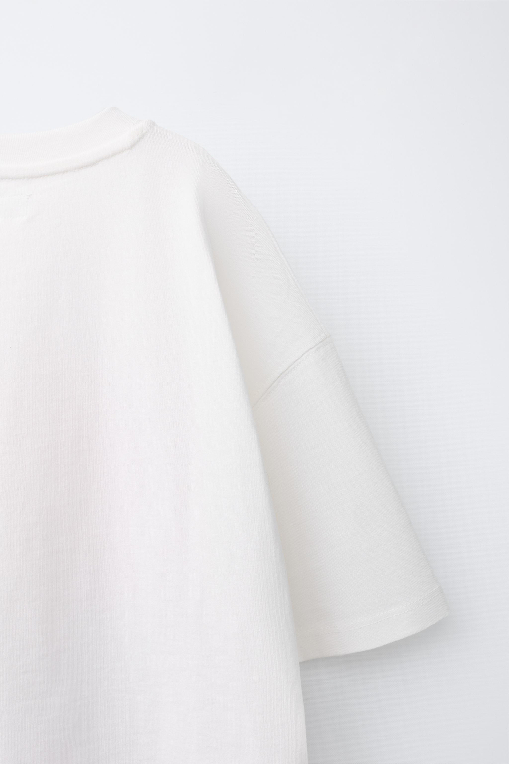 ZARA ФУТБОЛКА С ПРИНТОМ , БЕЛЫЙ