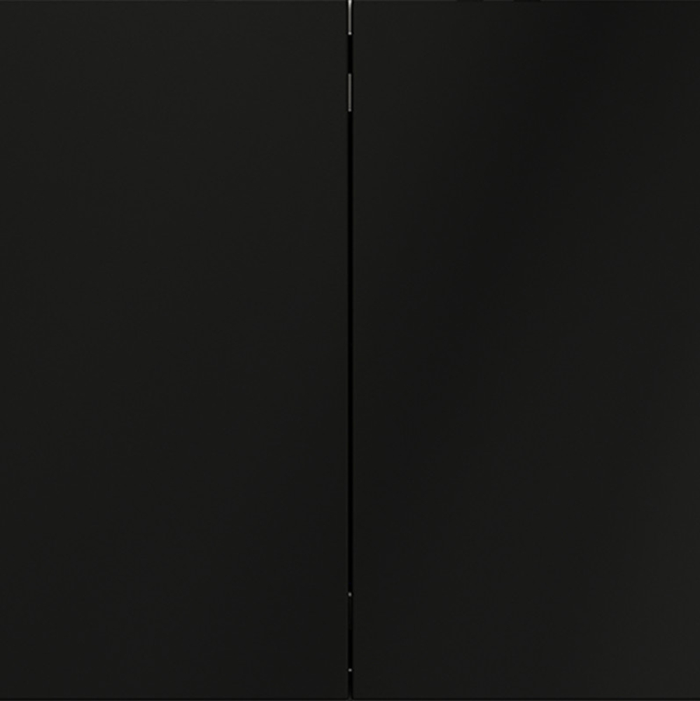 Выключатель с самовозвратом встраиваемый VOLTUM S70 двухклавишный 10А, (черный матовый)