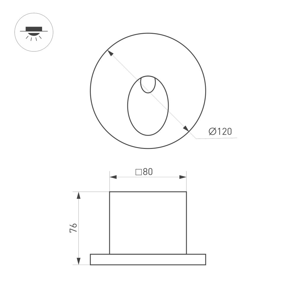 Светильник LT-TIE-R120-3W Warm3000 (WH, 45x70 deg, 230V) (Arlight, IP65 Бетон, 3 года) 050872