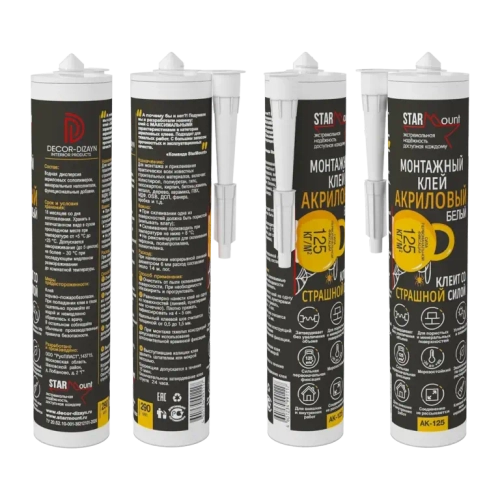 АК-125/Клей монтажный акриловый StarMount 290мл/12, шт