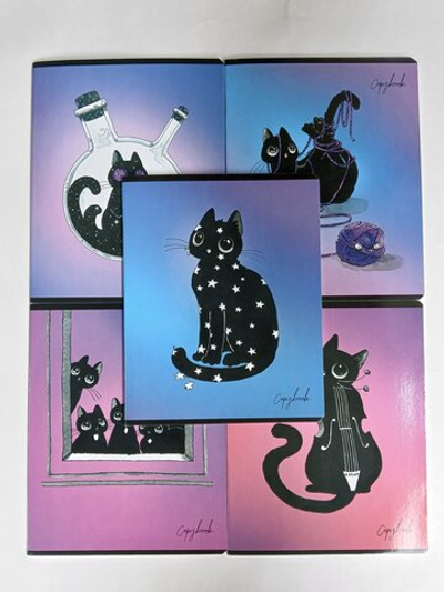 Тетради 48 листа А5+. "Уголек", общая, клетка. Формат А5+ (163*203 мм). Арт.120004. С полями. Комплект 5 шт.