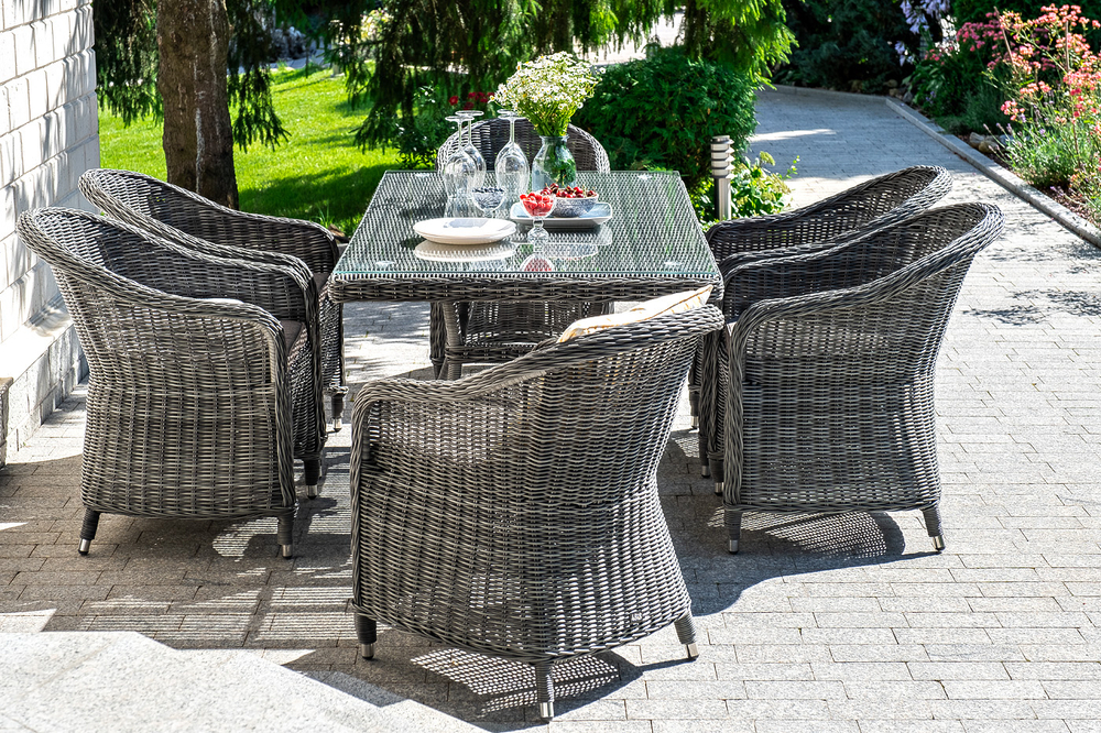 "Равенна" плетеное кресло из искусственного ротанга, цвет графит