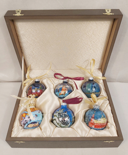 Набор елочных шаров  с ручной росписью Палех  "Новогодний"