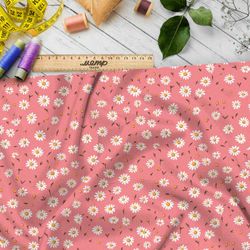 Ткань премиум флис мелкие ромашки