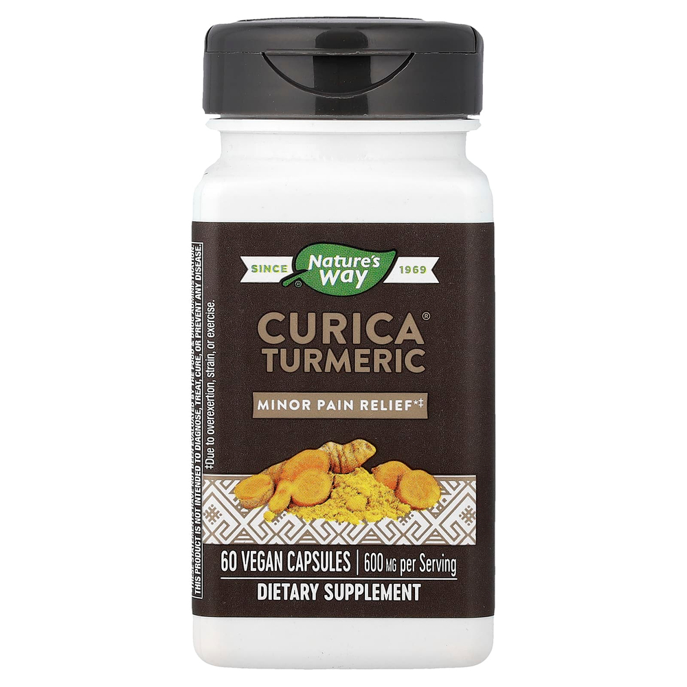 Nature's Way, Curica®, куркума, 60 веганских капсул (300 мг в 1 капсуле)