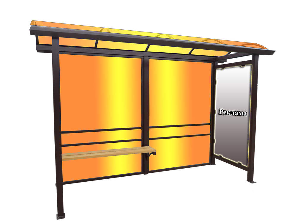 Остановочный павильон А-56 каленое стекло