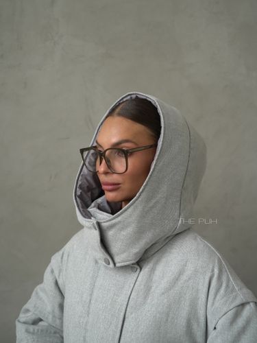 Серый пуховик-трансформер на молнии