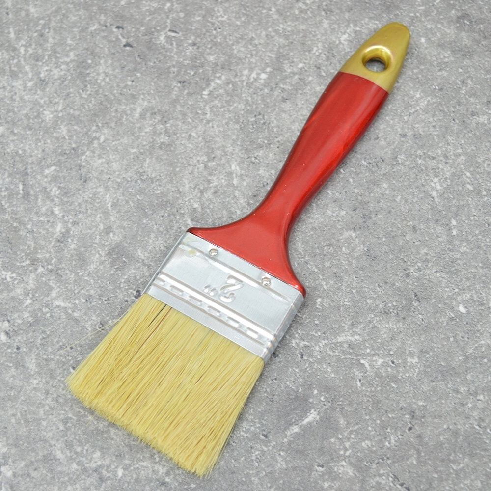 Кисть плоская 2" 50мм искусственная щетина, деревянная лакированная ручка