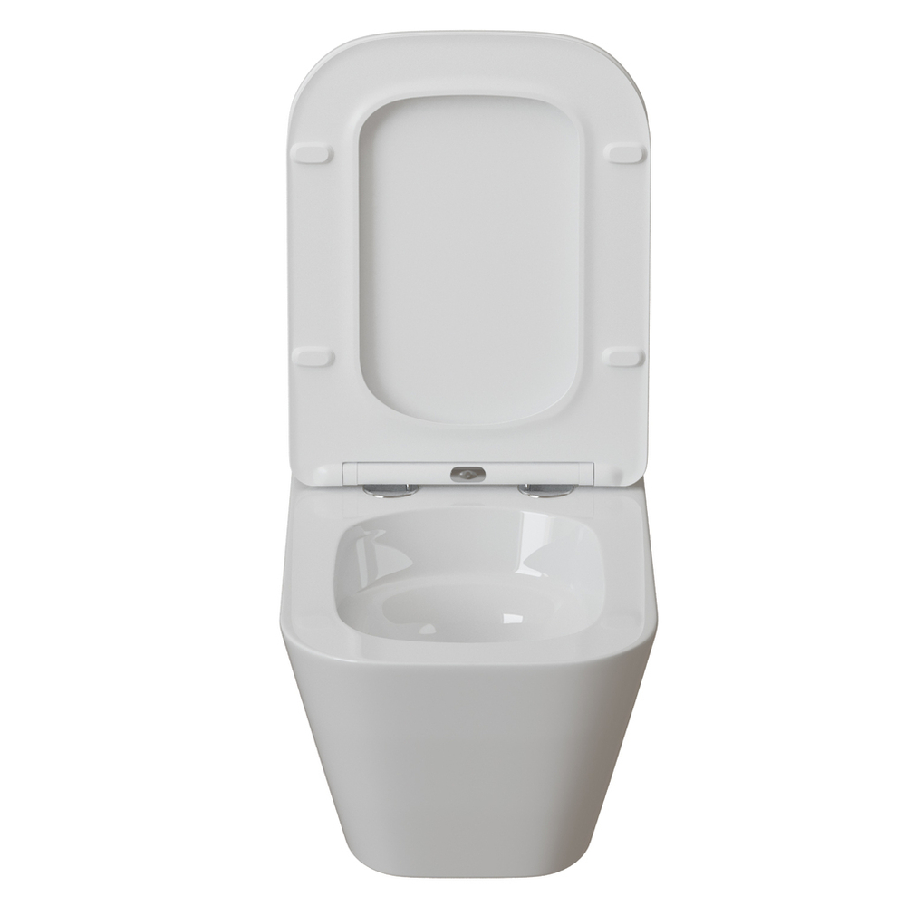 Унитаз подвесной безободковый WAVE EGO Tornado3.0 сид. дюропласт, м/л, быстр, БЕЛЫЙ глянец (XL)