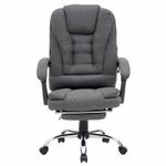 Кресло офисное CROMEX (КРОМЕКС) "Chill MS-005", с функцией вибромассажа, подножка, ткань, серое, 532959