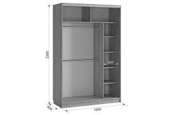 Шкаф-купе "Гранд-1 600 Амели" (дуб млечный)