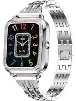 Смарт часы PARASMART Asteria i68 (блочный браслет со стразами, серебристый)