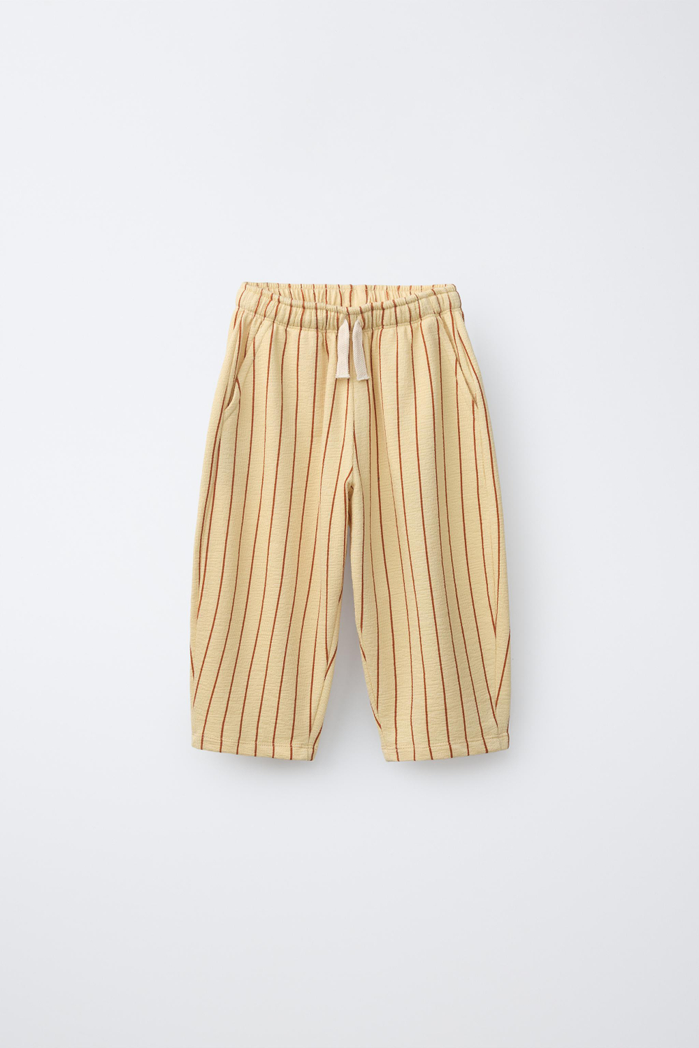 ZARA БРЮКИ BALLOON В ПОЛОСКУ, ЖЕЛТЫЙ