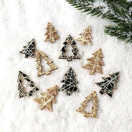 Новогодний декор с подсветкой Ёлочка набор 12 шт.