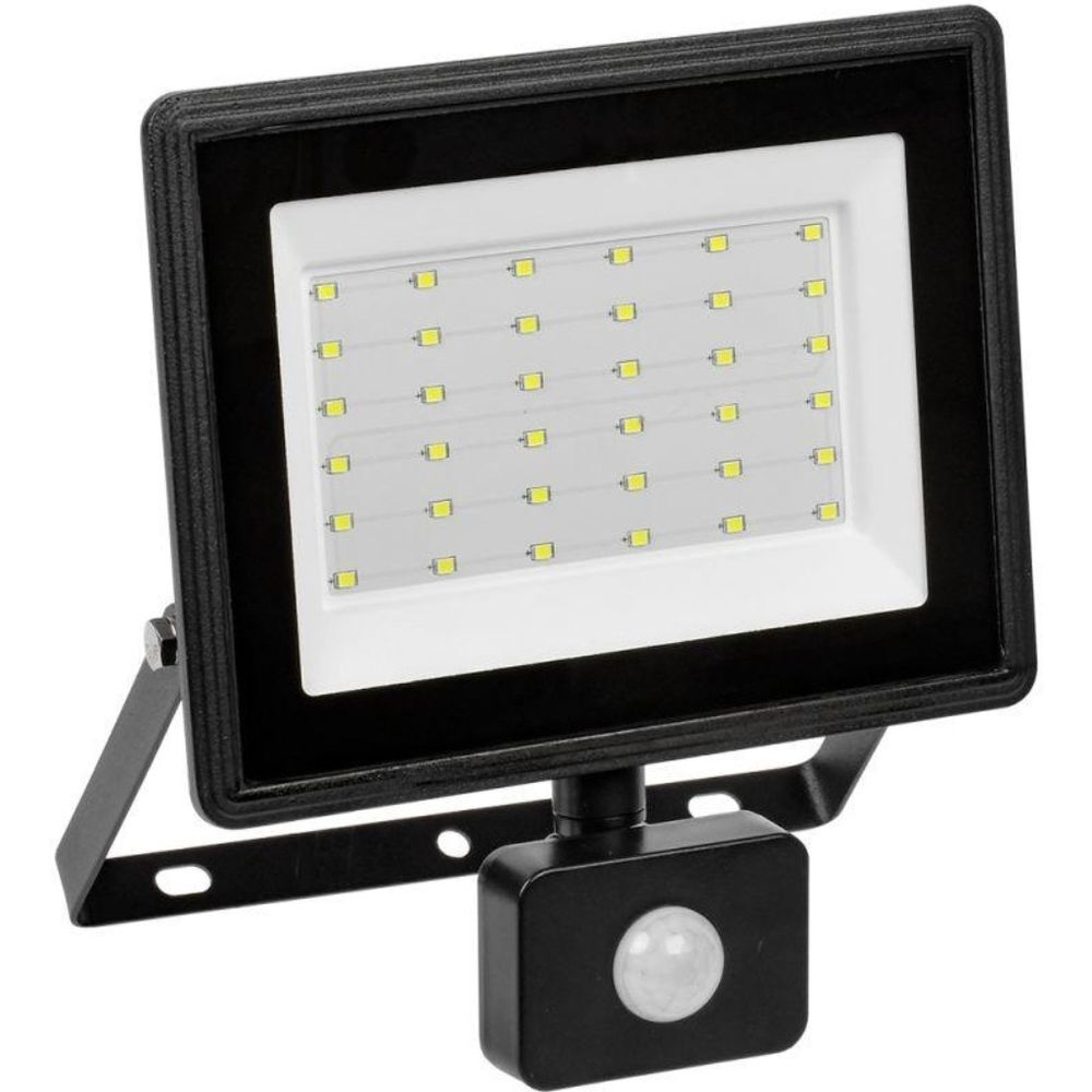 Прожектор светодиодный, IEK, СДО 06-50Д, 50 Вт, 6500 К, IP54, 4000 Лм, дат движ., чер, LPDO602-50-65