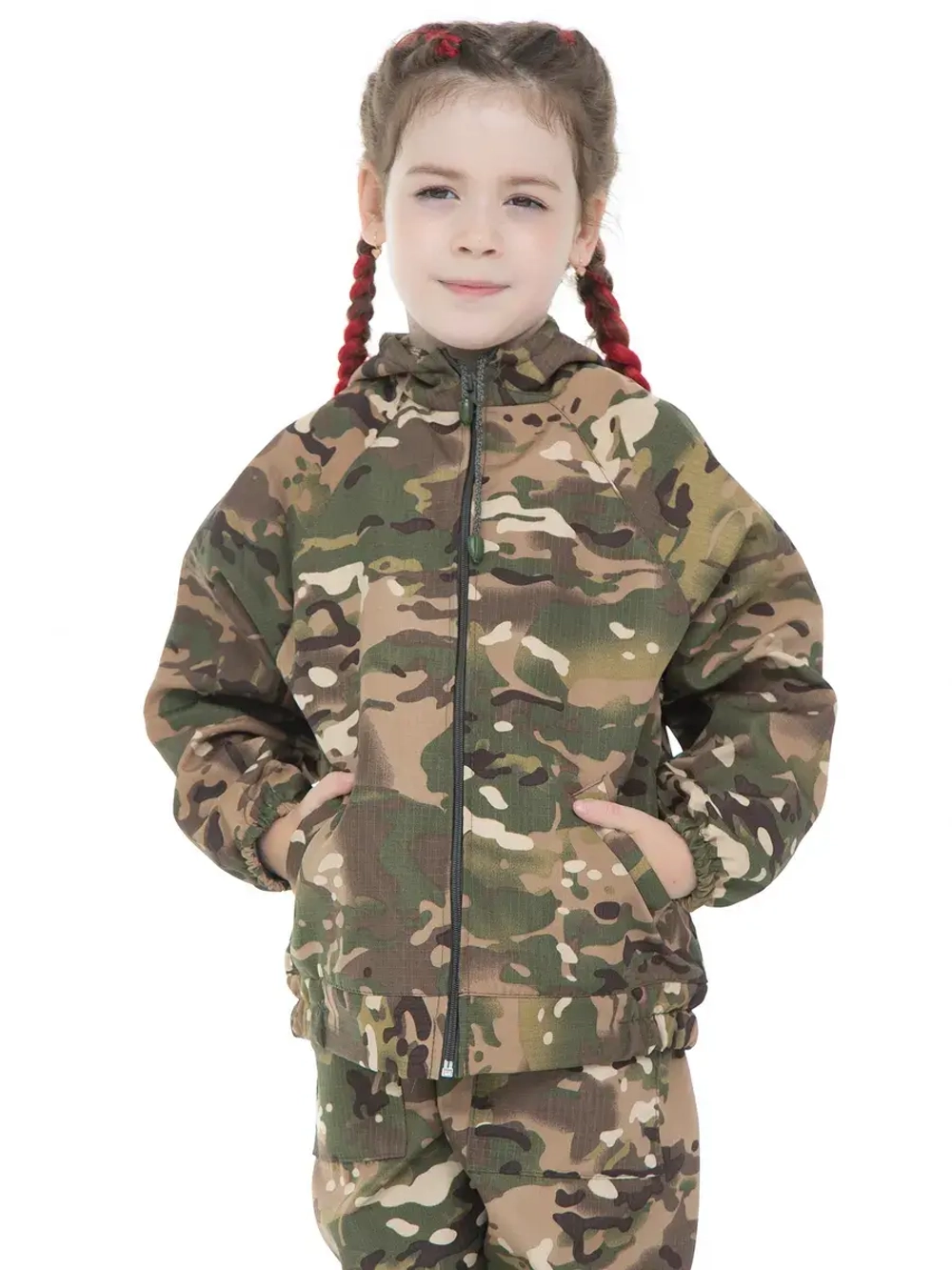 Детский Демисезонный Камуфляжный костюм на флисе FRMULTICAM