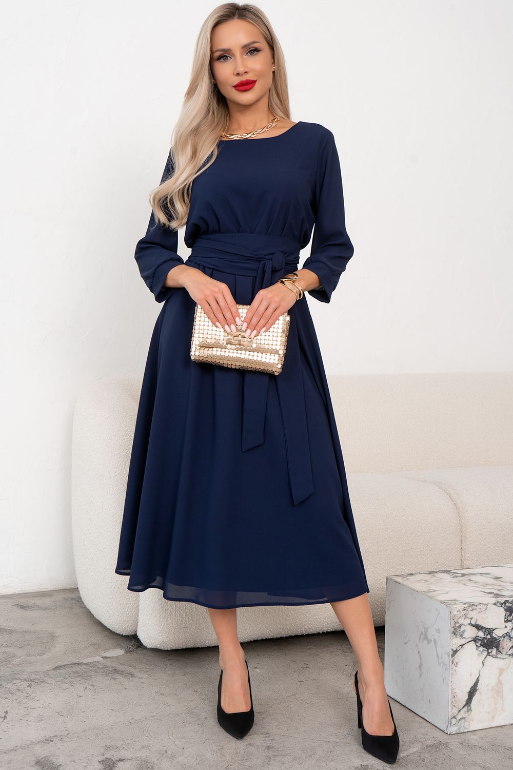 Платье Виржиния (синий)-52р-р Р11-1240 Nikol