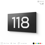 Номер на дверь 118, табличка на дверь для офиса, квартиры, кабинета, аудитории, склада, черная 120х70 мм, Айдентика Технолоджи