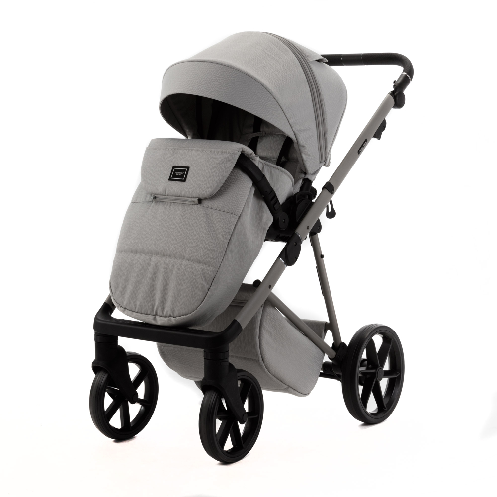 Детская универсальная коляска Adamex Delta Natura - DN-9 Moon (св. серый, ткань)