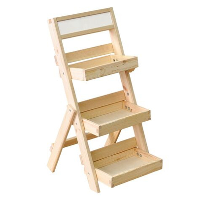 Подставка для цветов из сосны Флорэль 3 полки, деревянная этажерка, разборная, в натуральной отделке