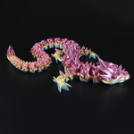 Фигурка дракона, предмет для интерьера, форма розы, розово-желтая