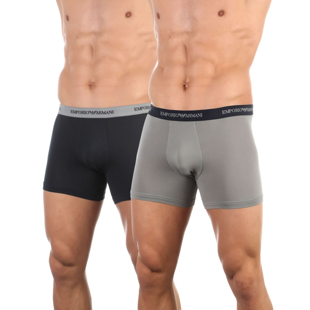 Набор из 2 трусов-боксеров Emporio Armani - черных и серых (Размер: XL) (Цвет: разноцветный)