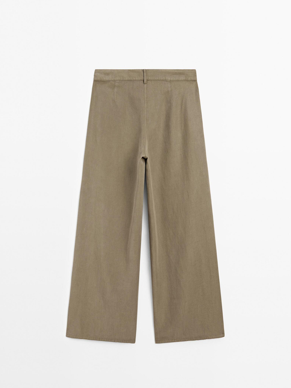 Massimo Dutti Брюки свободного кроя с декоративными швами, зеленый