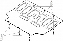 Защита картера двигателя, Электроусилителя руля, Переднего электромотора. 4 мм, Алюминий для Voyah Free 2023-н.в., Motodor.348601