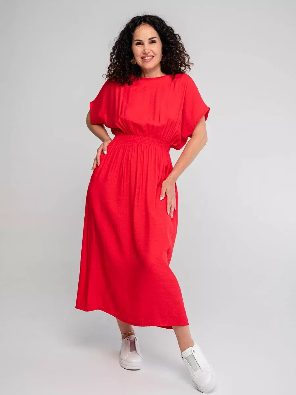 Платье длинное легкое на резинке