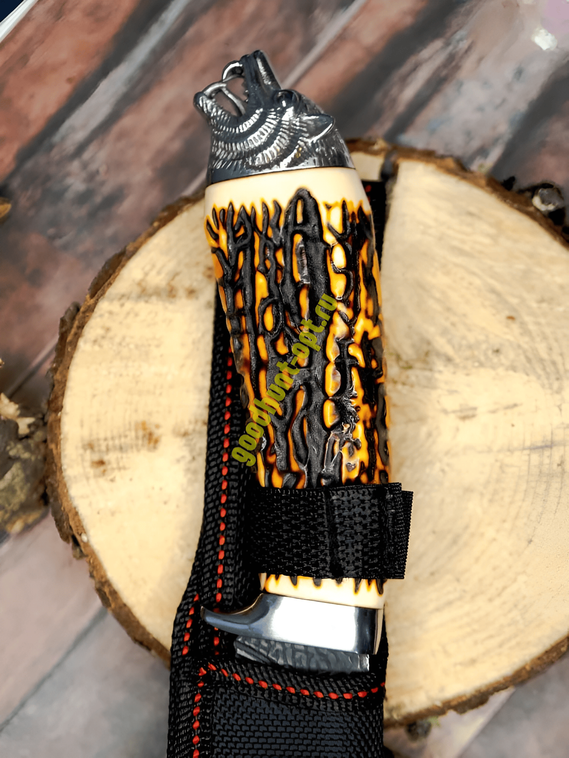 Тактический нож кованый туристический Кизлярский с ножнами Лев