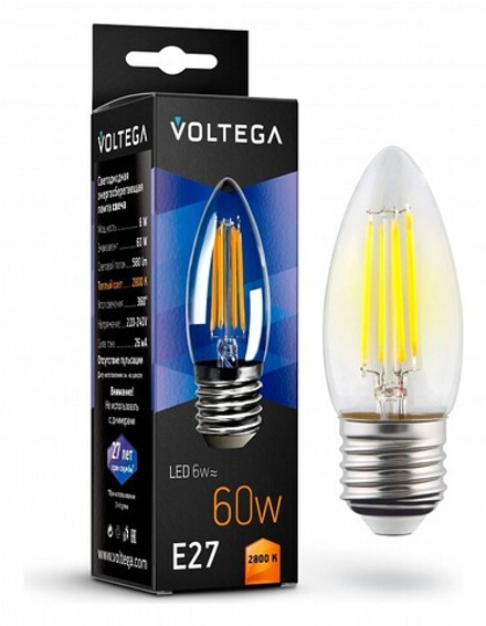 Лампа светодиодная Voltega Candle E27 6W E27 6Вт 2800K 7046
