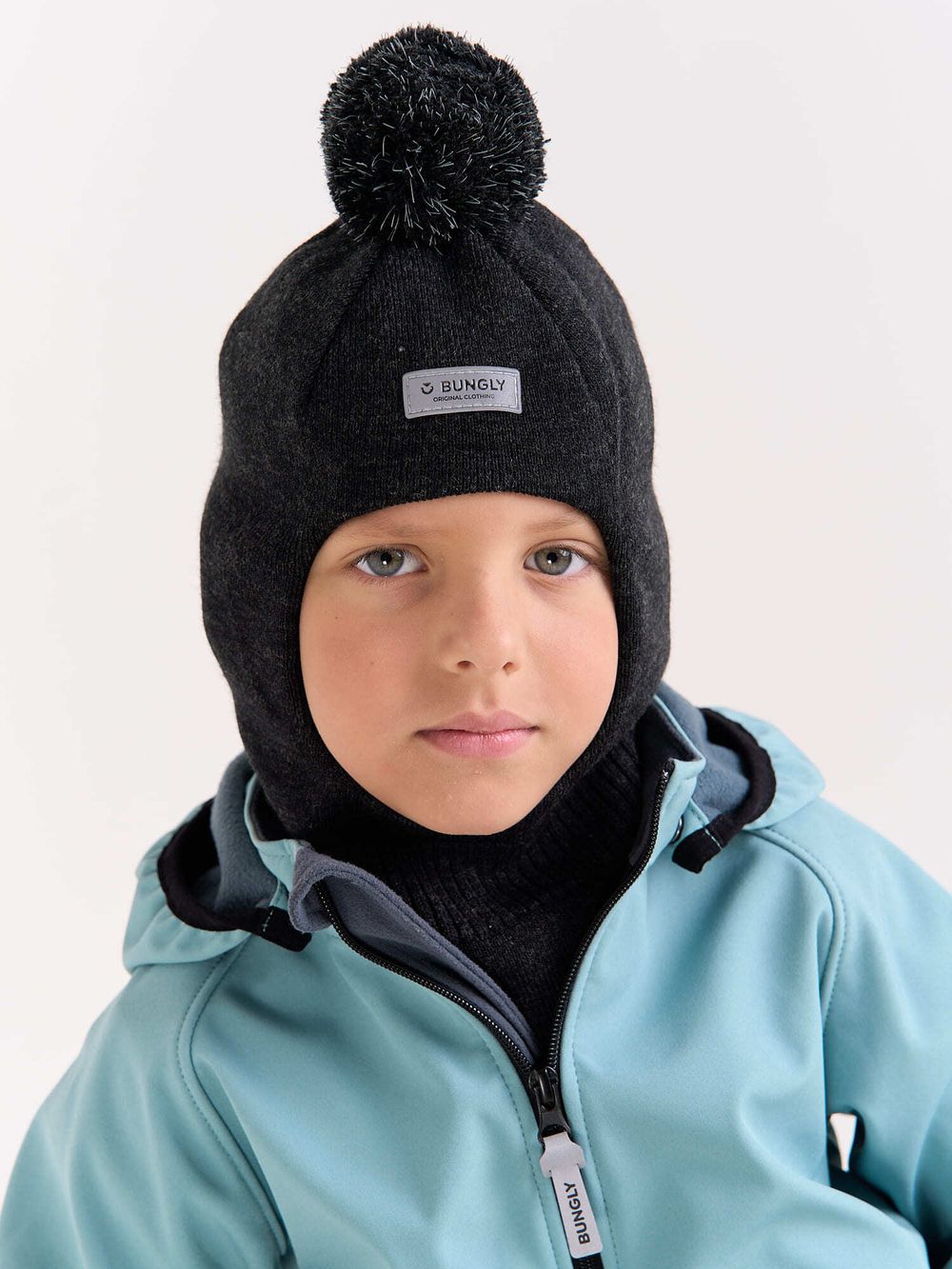 Шлем демисезонный из смесовой шерсти "Графит меланж"