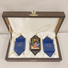 Набор ёлочных игрушек-конфет с ручной росписью Палех "Сказки" в футляре