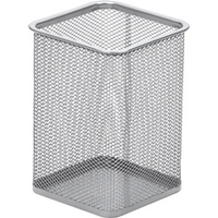 Подставка-стакан Attache 142х102x102мм квадратная металл сетка серебро