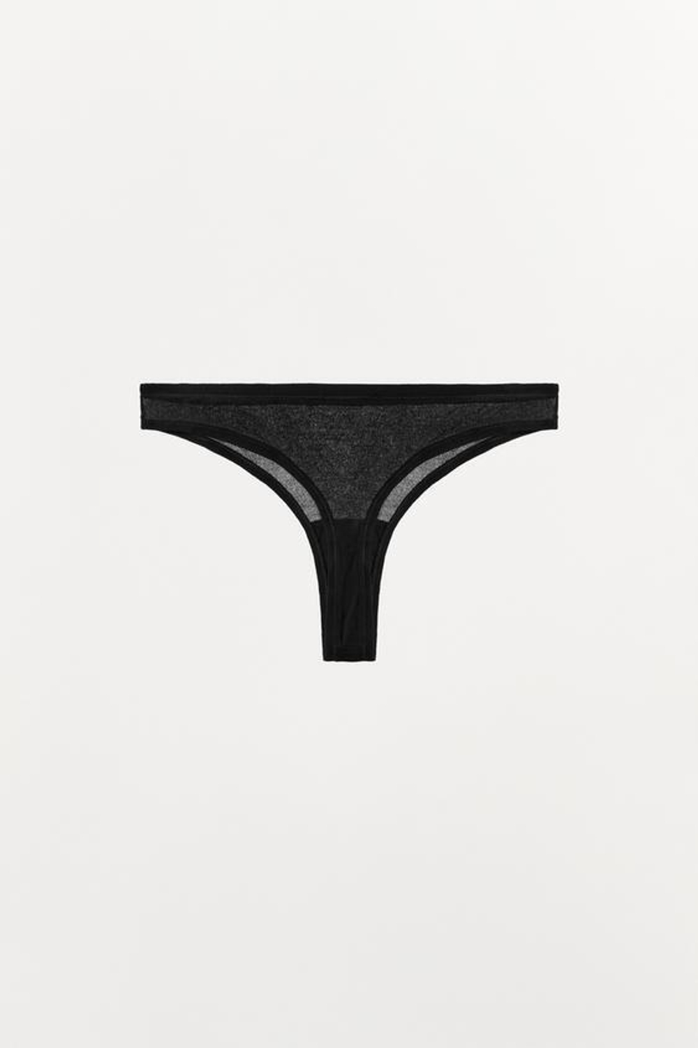 ZARA МЯГКИЕ ТРУСЫ-ТАНГА, ЧЕРНЫЙ