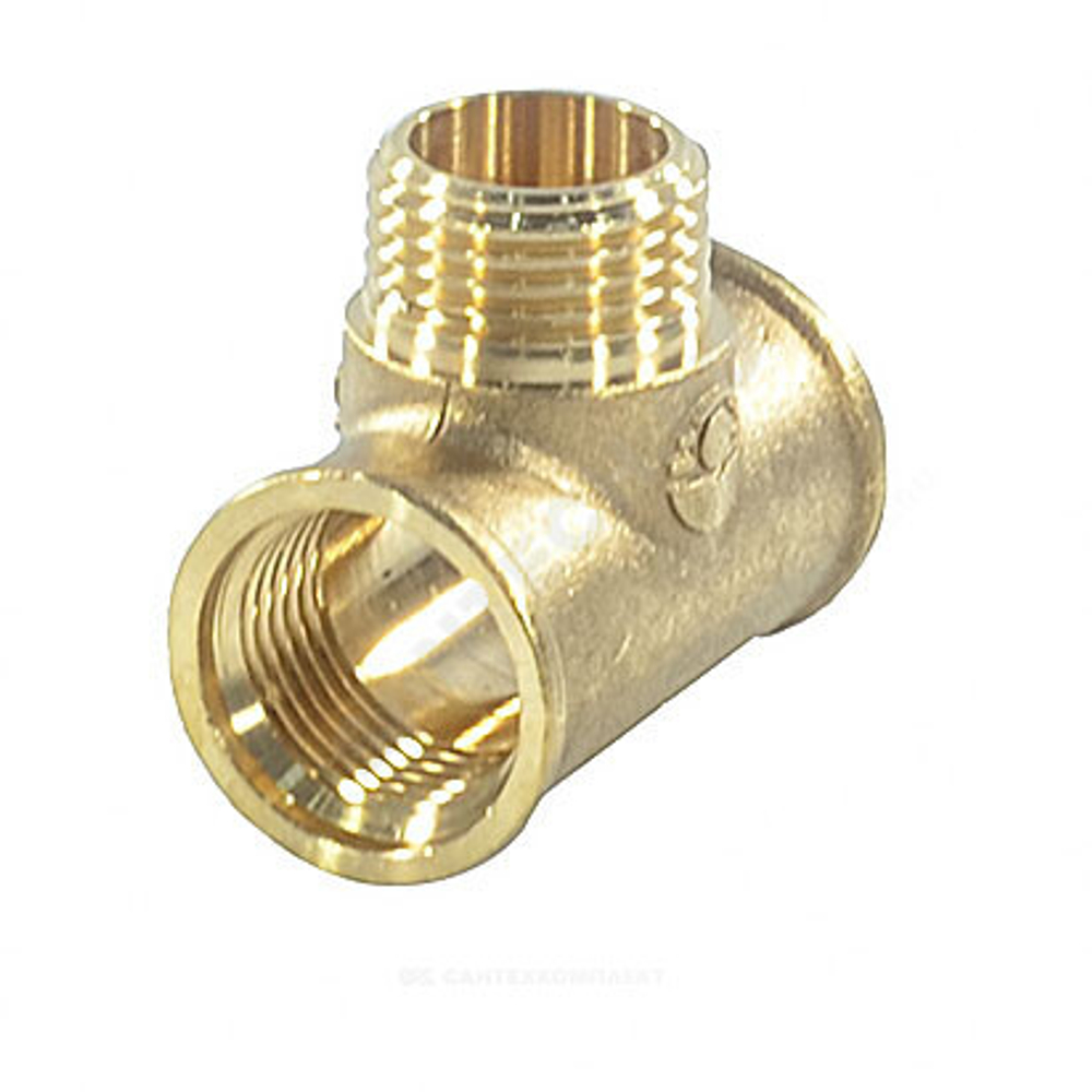 Тройник латунь переходной Ду 20х15х20 (3/4"х1/2"х3/4") ВР/НР/ВР VALFEX VF.132.L.034.012.034