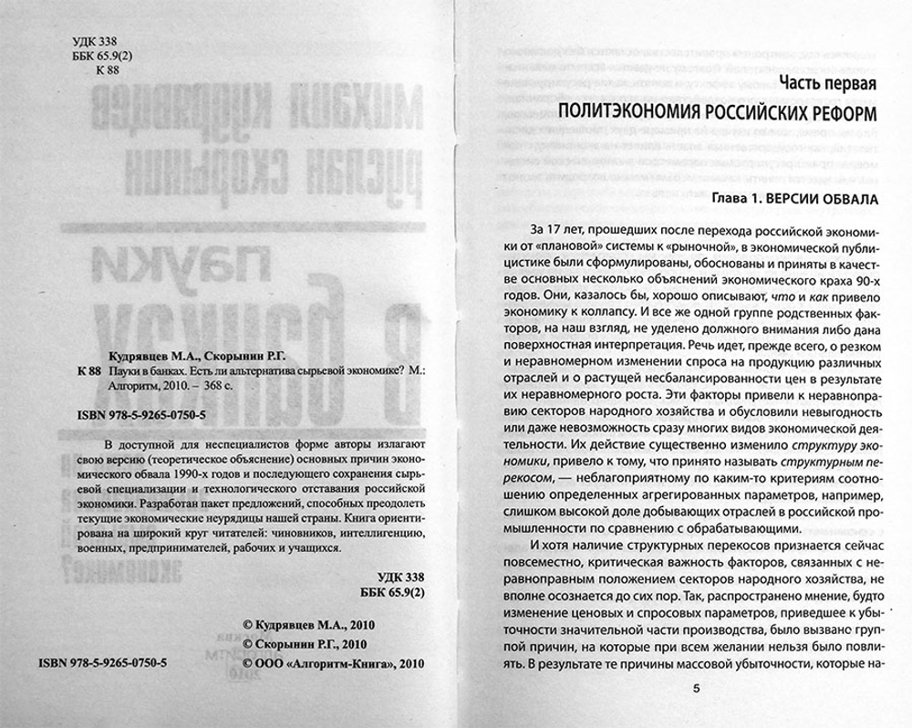 Пауки в банках. Есть ли альтернатива сырьевой экономике?
