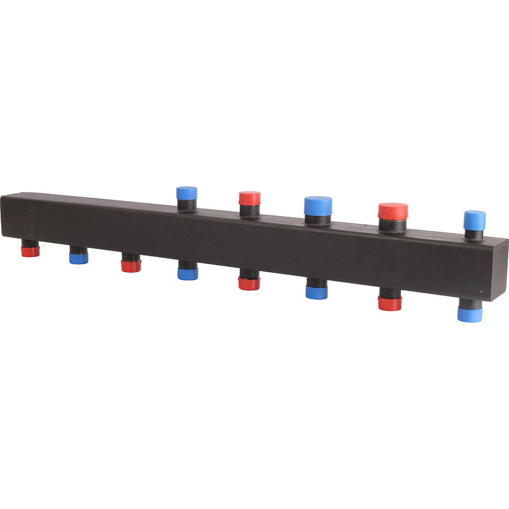 Коллектор котельной разводки ROMMER - 1"1/4 НР на 4+1 контур 1" НР (до 80кВт, черная сталь)