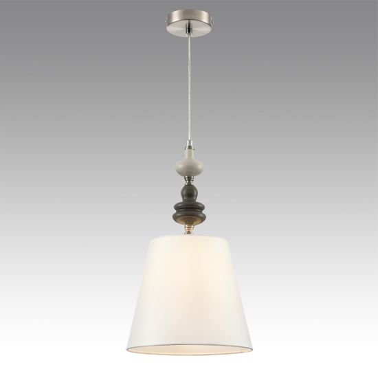 8283/1A CLASSI LN26 051 никель/белый, металл/керамика/текстиль Подвес Е14 1*40W 220V KENTUKI